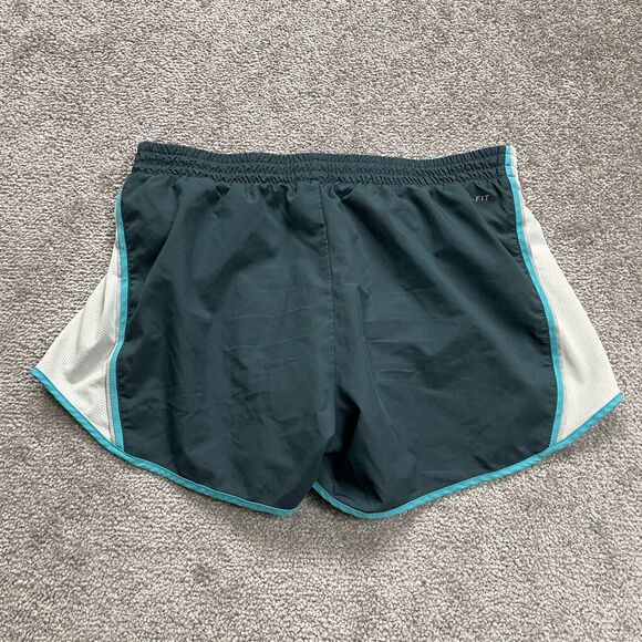 Nike Dri-Fit Active Shorts Women Medium Blue Elastic Waist Athletic Running 30x4 - Picture 2 of 14